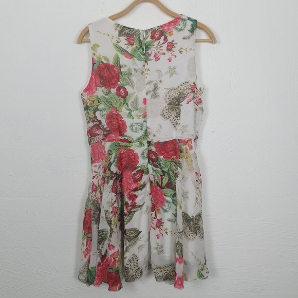 TEMT Womens White/Pink/Green Floral Sleeveless Dress Size 12 - Picture 4 of 4